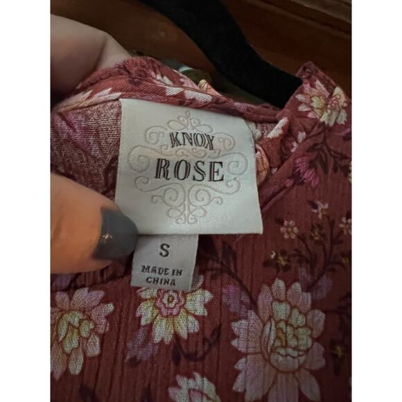 Knox Rose Women's Boho Floral Sheath Dress Short Puff Sleeve Multicolor Size S - Picture 6 of 10